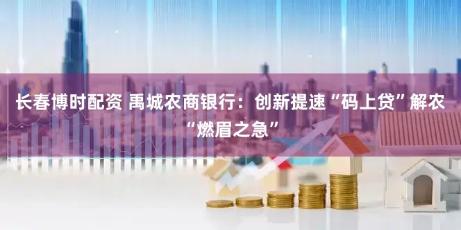 长春博时配资 禹城农商银行：创新提速“码上贷”解农“燃眉之急”